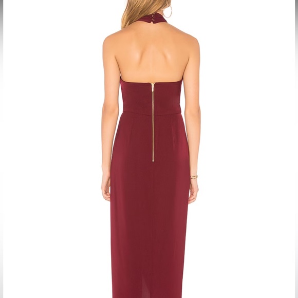 $280 Shona Joy Knot Draped Dress in Burgundy XS s revolve - Picture 4 of 4